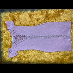 Light pink lace crossed mini dress💗